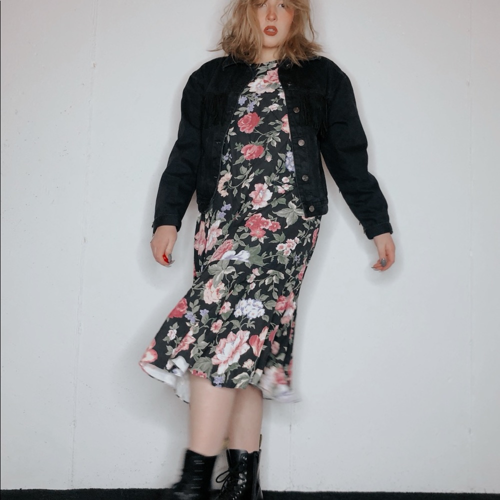 Vintage 1980s drop waist dress
